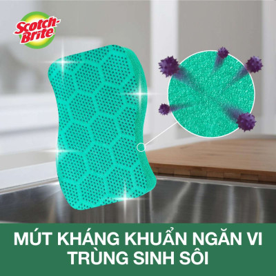 Miếng rửa chén hạt nổi siêu sạch Scotch-Brite 3M CR-HNSS