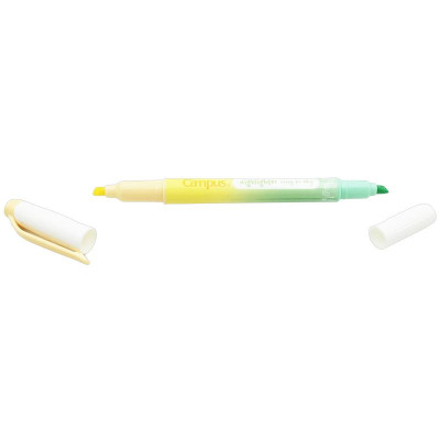 Bút Dạ Quang 2 Đầu Mực Pastel Campus DHL-PA-YGR - Vàng, Xanh Lá