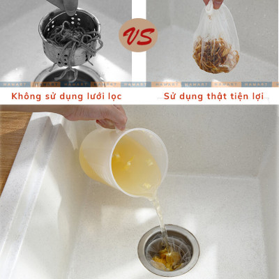 100 Túi Lưới Lọc Rác Bồn Chậu Rửa Chén Bát Có Chun Bo Gom Đựng Rác Tiện Lợi