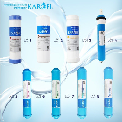 Bộ 8 Lõi Lọc Nước Thay Máy Lọc Nước RO KAROFI 8 Cấp Lọc
