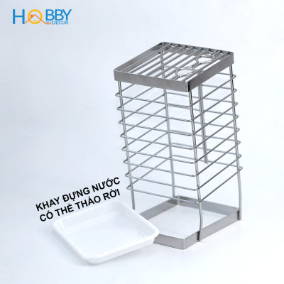 Kệ để dao kéo nhà bếp inox 304 có khay hứng nước Hobby Home Decor DD25