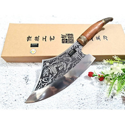 DAO BẾP - DAO THÁI CHẶT HOA VĂN HỔ DT150 ĐỘC 6996 topcomshop vn