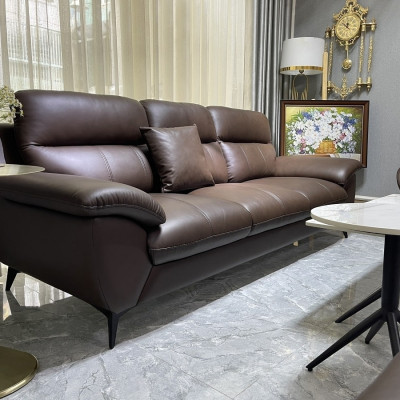 Combo ghế sofa da bò Italy Juno sofa màu nâu – SFCT01 2m hàng cao cấp chuẩn da bò nhập khẩu Ý