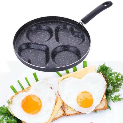Chảo Chiên Trứng Hình Trái Tim 4 Ngăn 24cm – Chống Dính, Tiện Dụng Cho Gia Đình - HÀNG CHÍNH HÃNG MINIIN