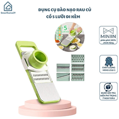 Bộ Nạo Rau Củ Quả 5 Lưỡi Dao Inox 304 Không Gỉ - Dụng Cụ Bào Rau Củ Đa Năng Cao Cấp Tiện Dụng - HÀNG CHÍNH HÃNG MINIIN