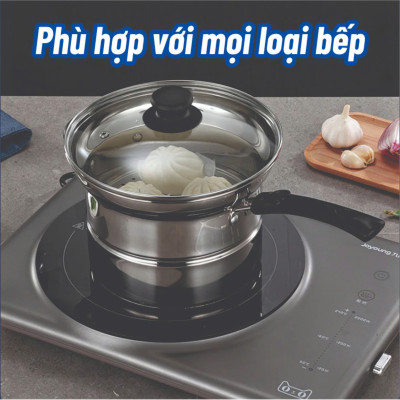 Set Combo Nồi Inox 304 Đa Năng Nồi Chiên Ngập Dầu Kết Hợp Hấp Đa Năng Có Xửng Hấp Và Giá Lọc Đi Kèm Dễ Dàng Sử Dụng