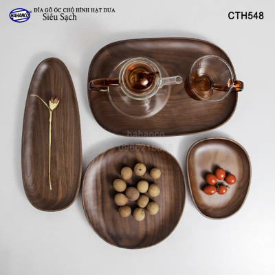 Đĩa Khay Gỗ Óc Chó (Đủ Size & Kiểu Dáng) hàng Xuất Khẩu - đựng đồ ăn/trang trí - đĩa bánh mì/trái cây/ bít tết/ pizza/ phụ kiện chụp ảnh, bày món ăn trong nhà hàng - Sang trọng trên bàn ăn