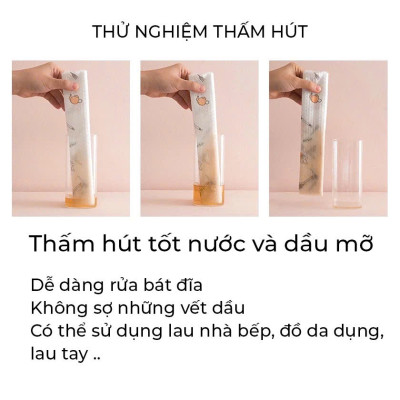 Khăn giấy cuộn đa năng lau bếp bát đĩa đồ gia dụng kích thước 20x25cm thấm hút tốt, dai khó rách, có thể tái sử dụng