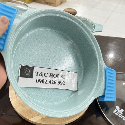Bộ Nồi Chảo Chống Dính Đáy Từ 5 Món Ecoramic Quánh 16cm Nồi 18cm 20cm 22cm Chảo 20cm