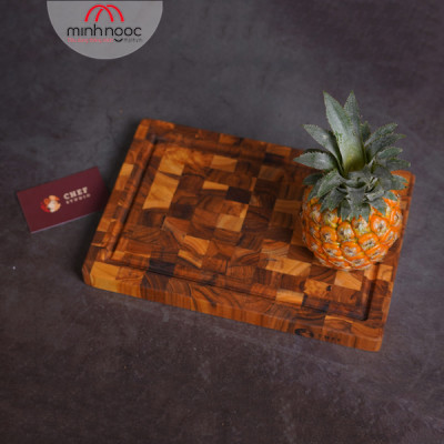 [Chính hãng] Thớt gỗ Teak Chef Studio hình chữ nhật 20x30x2,5cm - MSP 10227. Dùng cắt, thái, khay trưng bày thực phẩm.