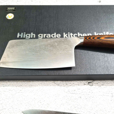 DAO - BỘ 3 DAO BẾP NHẬT BẢN THÉP DAMASCUS MÃ A3 DT2 nt topcomshop vn