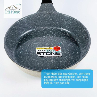 Chảo vân đá Lock&Lock dòng Stone 7 lớp các size từ 24cm đến 30cm LCA6243 LCA6263 LCA6283 LCA6285D LCA6305D