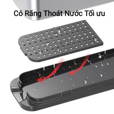 HỘP GÍA KỆ CÀI DAO CẮM ĐŨA MUỖNG THÌA ĐA NĂNG INOX 304 CÓ KHE RÃNH THOÁT NƯỚC & VÀ DỄ DÀNG THÁO LẮP VỆ SINH ( HÀNG CAO CẤP XEM KỸ MÔ TẢ HÌNH ẢNH VÀ CLIP )