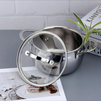 Nồi Lẩu, Luộc Gà SEKA size 16, 18, 20, 22 và 26cm, Inox Cao Cấp Dày dặn đẹp, Nồi bếp từ, bếp hồng ngoại, bếp gas