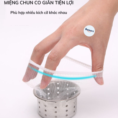 100 Túi Lưới Lọc Rác Bồn Chậu Rửa Chén Bát Có Chun Bo Gom Đựng Rác Tiện Lợi