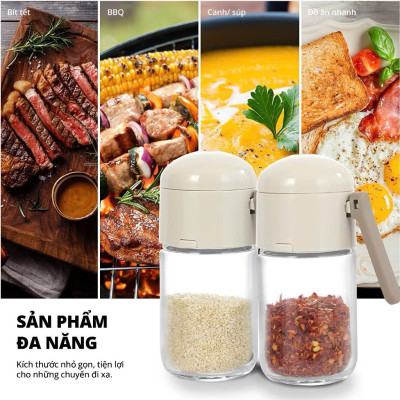 Lọ Đựng Gia Vị Thủy Tinh Thông Minh Chống Ẩm, Hủ Đựng Gia Vị Sang Trọng Không Cần Thìa - HÀNG CHÍNH HÃNG MINIIN