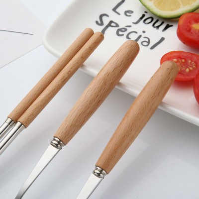 Bộ Đũa Muỗng Nĩa Inox Cán Gỗ Kèm Hộp Đựng Bằng Lúa Mạch Sang Trọng Thanh Lịch - Chính Hãng