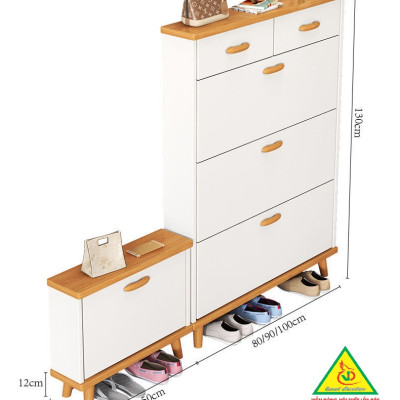Tủ Giày Hiện Đại Nhiều Ngăn Để Giày, Tiết Kiệm Diện Tích ATG402 - Nội thất lắp ráp Viendong Adv