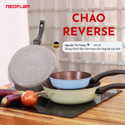 [Hàng chính hãng] Bộ 3 chảo chiên xào đa năng Reverse (Chiên 20/Xào 28,30)