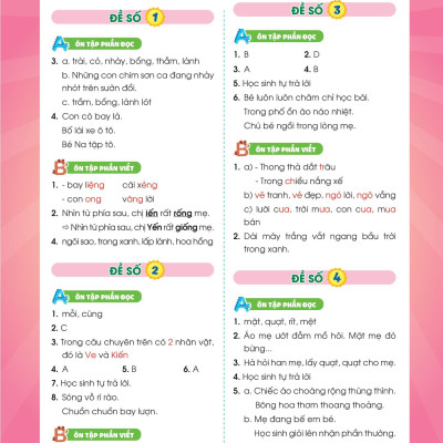 Phiếu Ôn Hè Tiếng Việt Lớp 1
