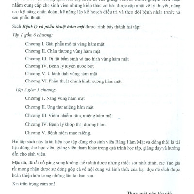 Bệnh Lý Và Phẫu Thuật Hàm Mặt - Tập 1 (Sách Dùng Cho Sinh Viên Răng Hàm Mặt)
