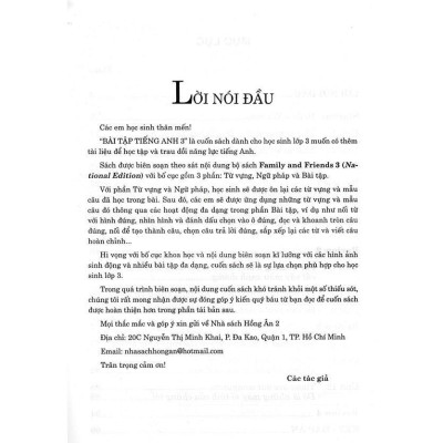 Sách - Bài Tập Tiếng Anh Lớp 3 - Biên Soạn Theo Bộ Sách Family And Friends 3 National Edition - Hồng Ân