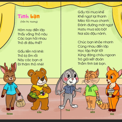 Thơ cho bé học nói - Phát triển IQ, EQ - Giúp bé phát triển ngôn ngữ và giao tiếp (Bìa cứng cả cuốn)