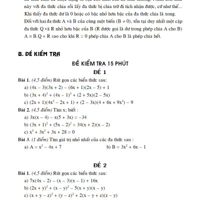 100 Đề Kiểm Tra Toán 8