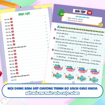 Combo Vở bài tập Toán tăng cường lớp 4 (2 Tập) (Theo sách giáo khoa kết nối tri thức với cuộc sống)
