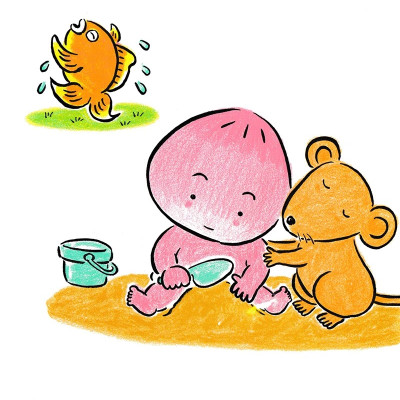 Ehon Chơi Cùng Momo - Chú Bé Quả Đào - Cọ Má, Cọ Má Nào (Tái Bản)