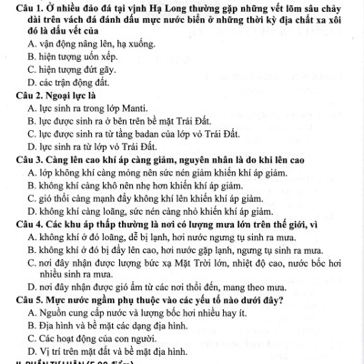 Sách tham khảo- Bộ Đề Kiểm Tra Địa Lí Lớp 10_HA