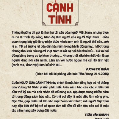 Người xưa cảnh tỉnh - Vương Trí Nhàn - Trần Văn Chánh - Tái bản 2024 (NXB)