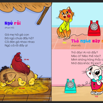 Thơ cho bé học nói - Phát triển IQ, EQ - Giúp bé phát triển ngôn ngữ và giao tiếp (Bìa cứng cả cuốn)