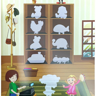Bóc Dán Decal Thông Minh Sticker Đồ Hàng Cửa Hàng Đồ Chơi Dành Cho Bé - HA