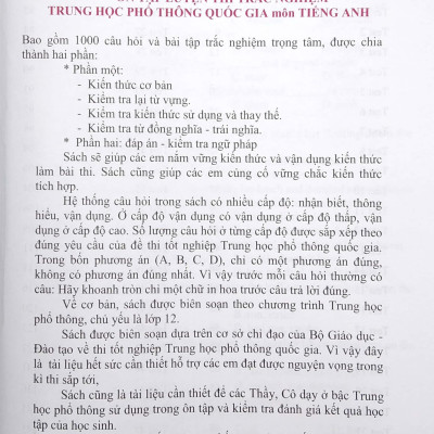 Ôn Tập Luyện Thi Tốt Nghiệp THPT Quốc Gia 2022 - Môn Tiếng Anh