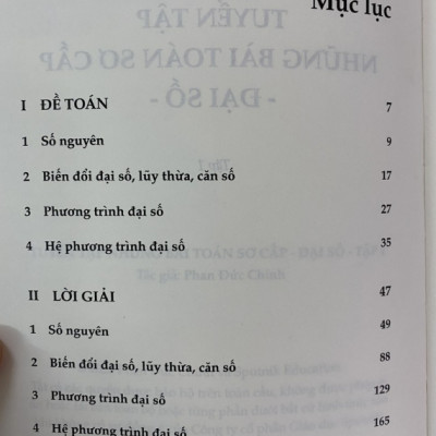 Sách - Tuyển tập những bài toán sơ cấp đại số Tập 3