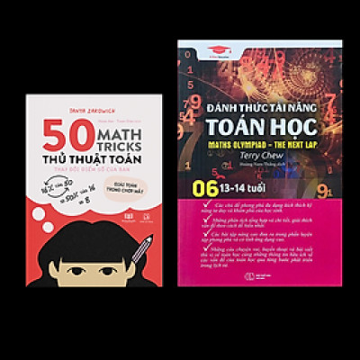 Combo sách Đánh thức tài năng toán học 6 và 50 thủ thuật toán ( 2 cuốn ), sách kiến thức toán học lớp 6 lớp 7 - Hiệu sách Genbooks