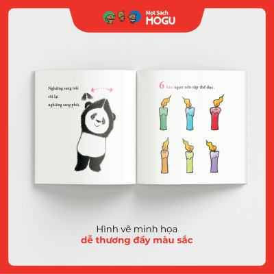 Truyện Ehon bé 1-2-3 tuổi - Bài thể dục đếm số của Gấu Trúc