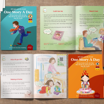 Sách - One Story A Day - CUỐN 10 : 365 câu chuyện phát triển IQ, EQ cho bé - Bản song ngữ tặng kèm file nghe