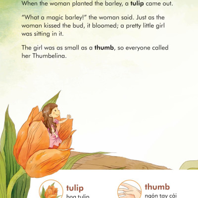 Truyện Cổ Tích Nổi Tiếng Song Ngữ Việt - Anh: Cô Bé Tí Hon - Thumbelina