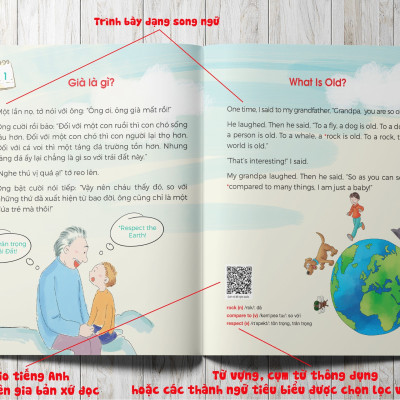 Sách - One Story A Day CUỐN 2 : 365 câu chuyện phát triển IQ, EQ cho bé - Bản song ngữ tặng kèm file nghe