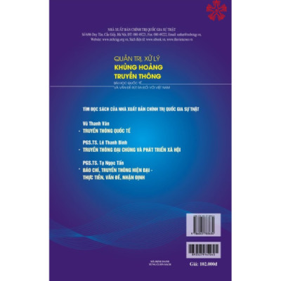 Quản trị, xử lý khủng hoảng truyền thông - Bài học quốc tế và vấn đề rút ra đối với Việt Nam (bản in 2022)