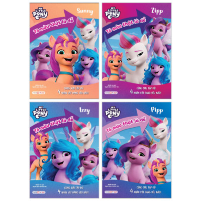 Sách - Bộ Sách My Little Pony - Tô Màu Thật Là Dễ - Zipp + Sunny + Izzy + Pipp (Bộ 4 Cuốn)