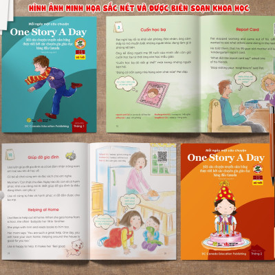 Sách - One Story A Day - CUỐN 10 : 365 câu chuyện phát triển IQ, EQ cho bé - Bản song ngữ tặng kèm file nghe