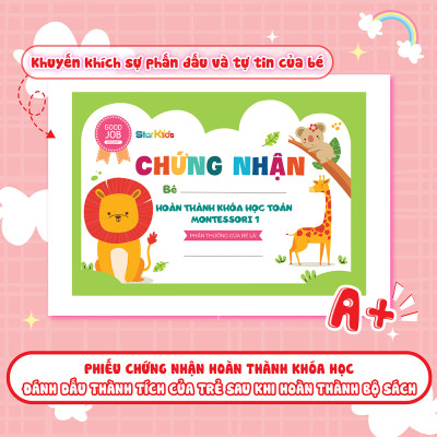 Combo Học Toán Montessori 1, 2, 3, 4 ( Phát triển trí tuệ 4+)