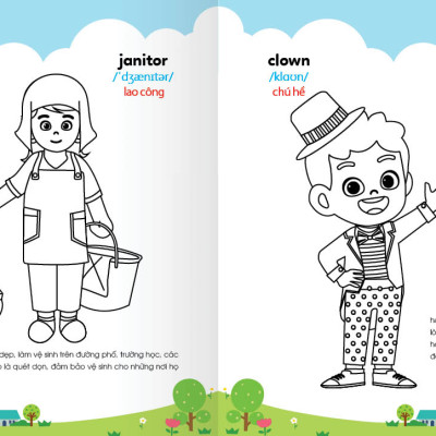 Sách - Colouring 365 ngày Tô màu - KHÁM PHÁ THẾ GIỚI PHÁT TRIỂN TRÍ TUỆ - Gia đình, Nghề nghiệp, Thể thao. (Cuốn 5)