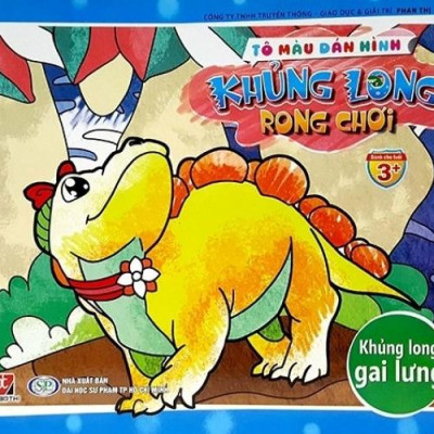 Bộ 4 cuốn Tô Màu Dán Hình: Khủng Long Rong Chơi