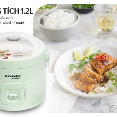 Nồi Cơm Điện 1.2L Sunhouse MaMa SHD8265 - Màu Ngẫu Nhiên - Hàng Chính Hãng