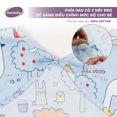 Áo yếm máng dài tay Cotton chống thấm nước cho bé tập ăn dặm, tập vẽ Mastela Dành cho bé từ 0-4 tuổi - Có chọn màu và size
