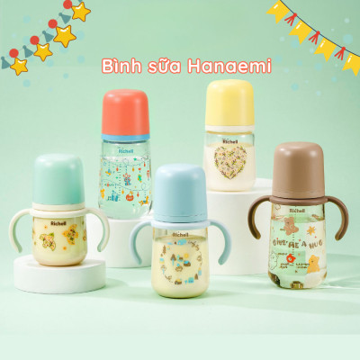 Bình sữa thủy tinh Hanaemi Richell 160ml/240ml